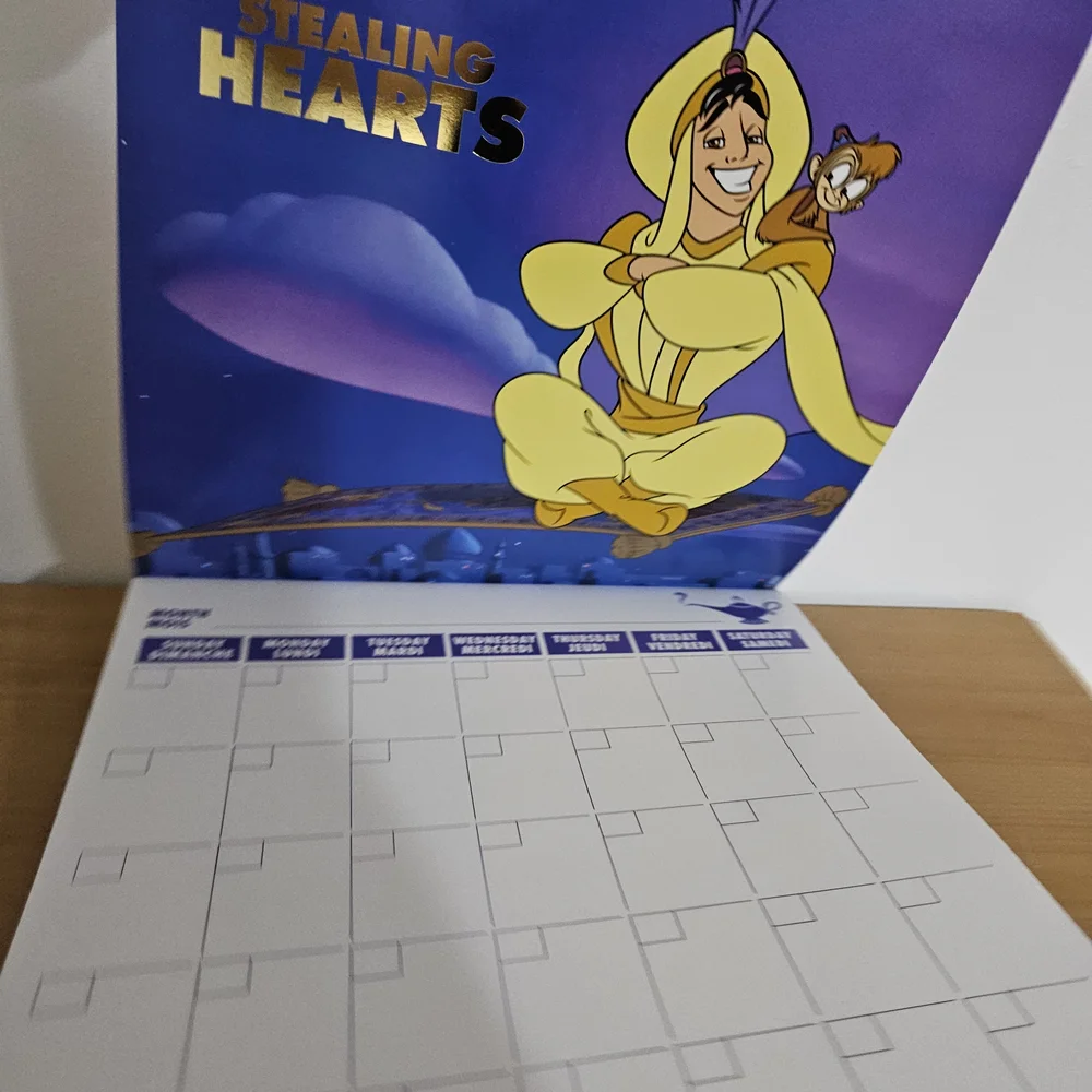 Oh My Disney DIY ANY YEAR Calendar Princes NEW Rare